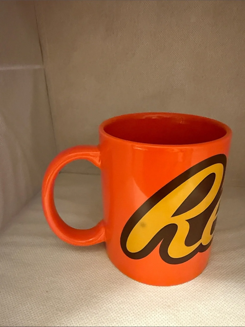 Reese's Orange Logo Ceramic Coffee Mug - Branded Hot Beverage Cup